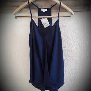 Navy blue sheer top